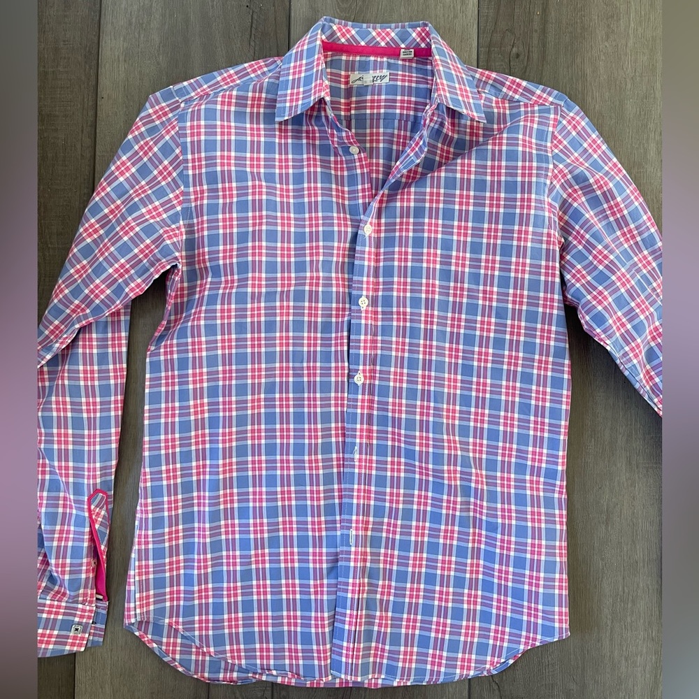 Euc Jeremy Argyle Button Down Shirt Size Medium - image 1